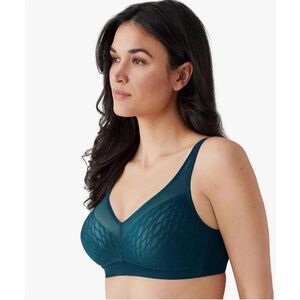 Wacoal Elevated Allure Dark Teal Wireless Full Figure Bra Sz 36DD